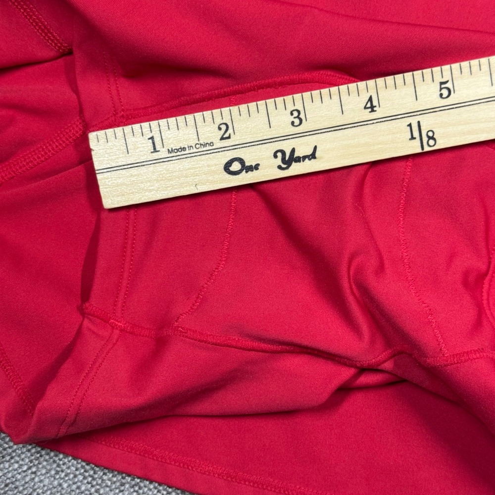 Backless Twisted Flare Halter Neck Exercise Dress with Built-in Shorts Red Small - Picture 8 of 16
